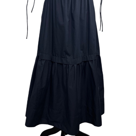 Sea New York 100% Cotton Puff Sleeve Sz XS Minimalist Babydoll Tiered Maxi Dress - Picture 5 of 16